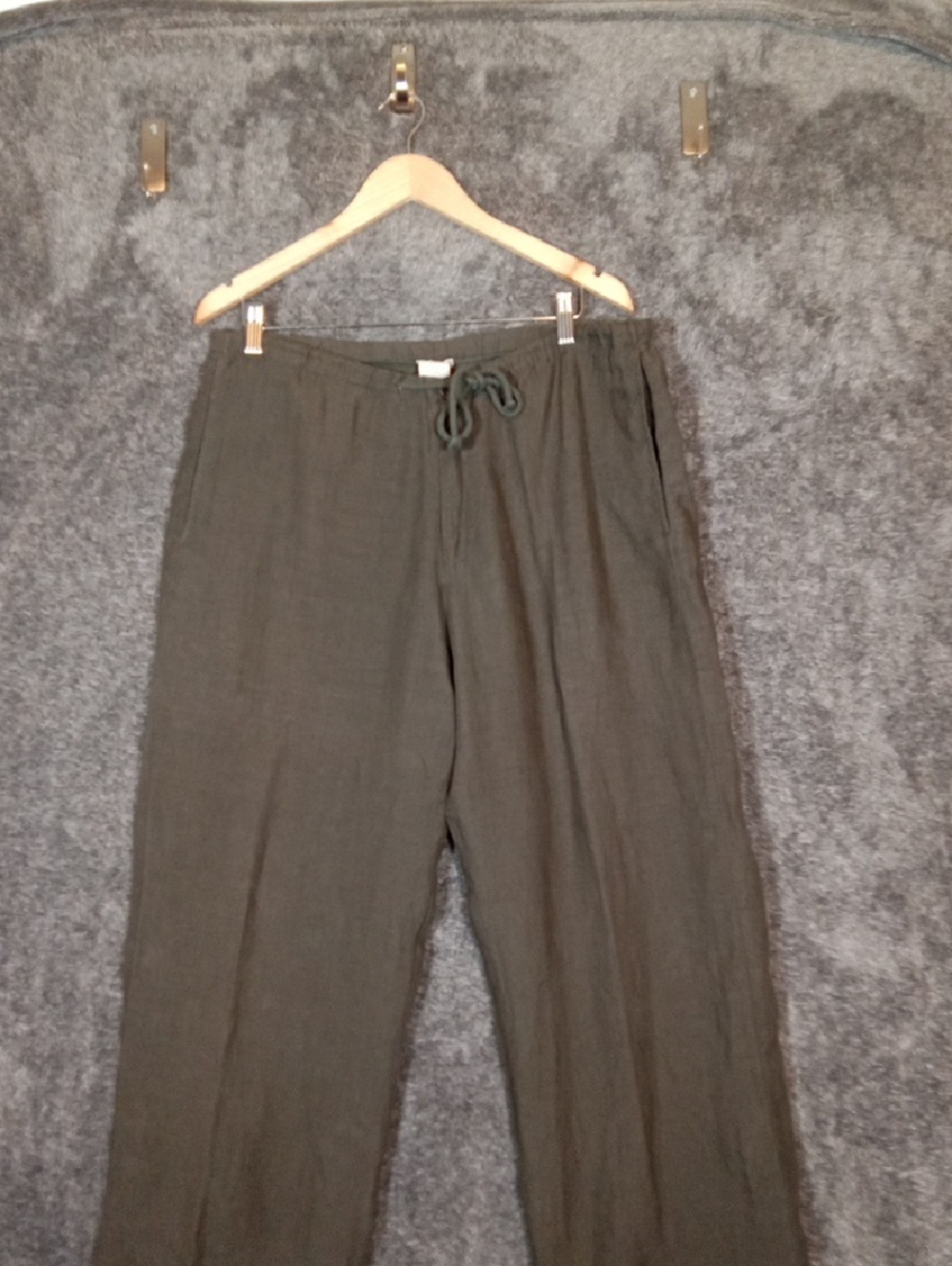 P.A.R.O.S.H Italian Linen Casual Chick Olive Green Resortwear Coastal Pants XL - Picture 4 of 12
